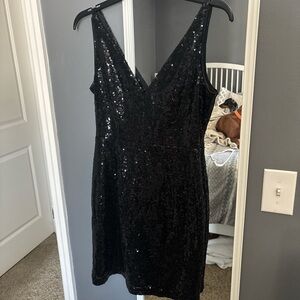 Lulu's Black Sequin Dress
